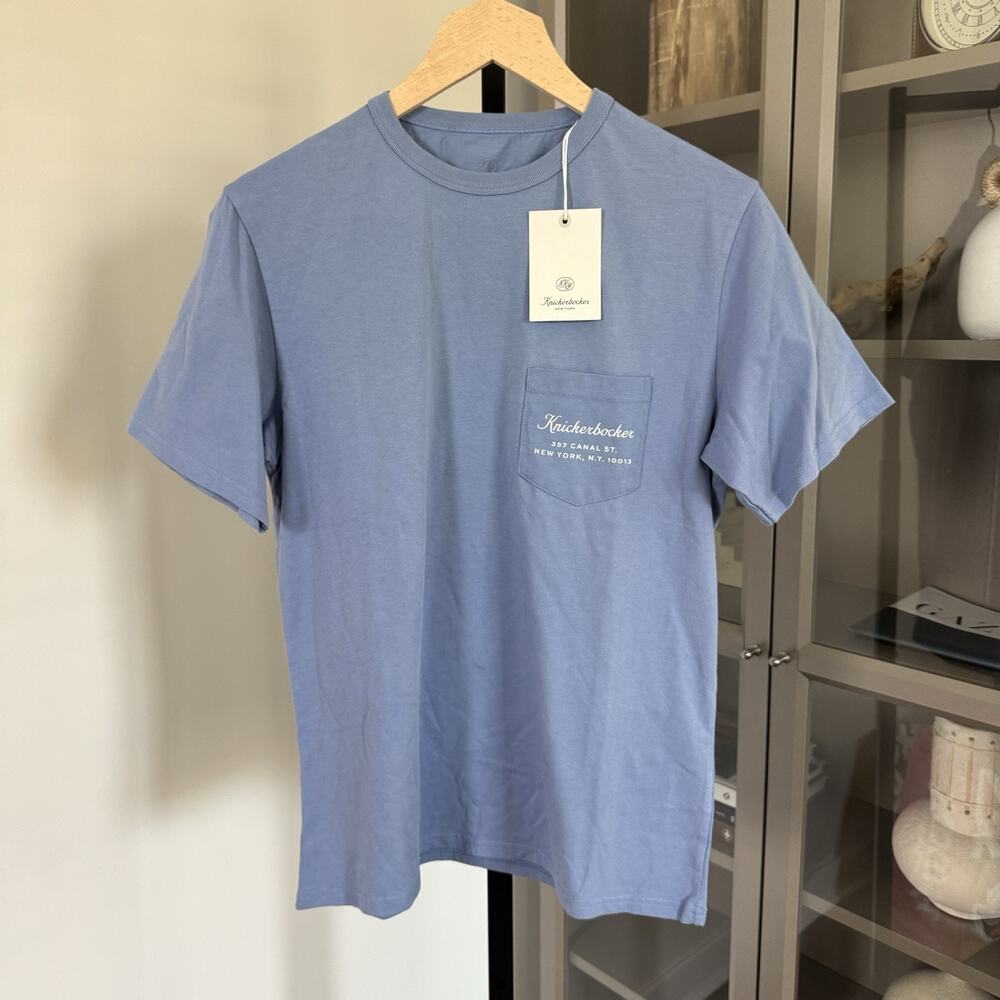 Knickerbocker NYC Flagship Pocket Logo Blue Short Sleeve Cotton T-Shirt S NEW